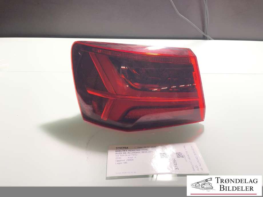 Baklykt venstre ytre til Audi A6, Allroad, 2015-2019 (Type III, Fase 2) (C7) (C7) (4G9 945 095 F)