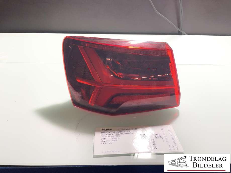Baklykt venstre ytre til Audi A6, Allroad 2015-2019 (Type III, Fase 2) (C7) (C7) (4G9 945 095 F|)