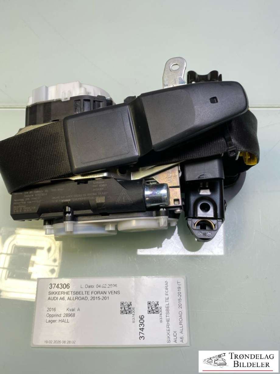 Sikkerhetsbelte foran venstre til Audi A6, Allroad, 2015-2019 (Type III, Fase 2) (C7) (C7) (4G8 857 705 H V04)