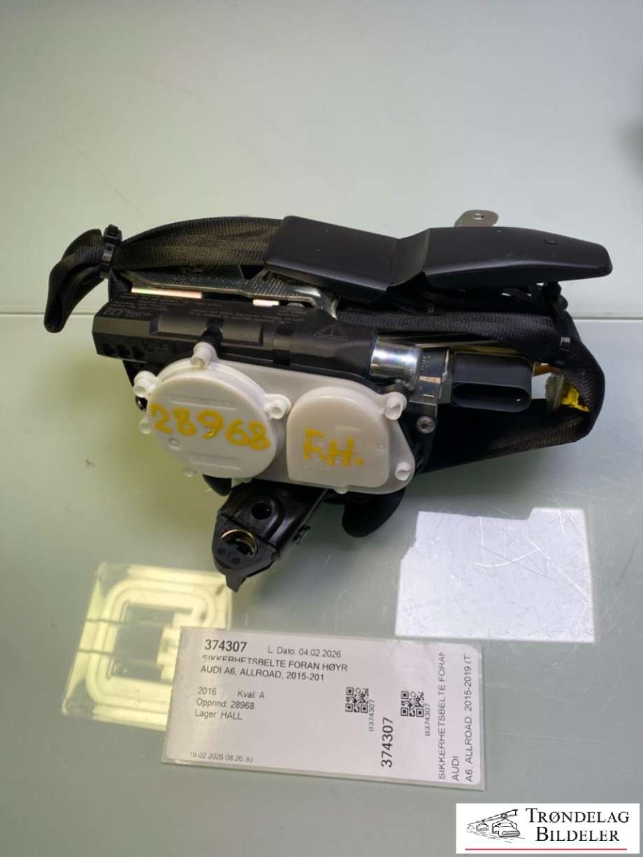 Sikkerhetsbelte foran høyre til Audi A6, Allroad, 2015-2019 (Type III, Fase 2) (C7) (C7) (4G8 857 706 P V04)