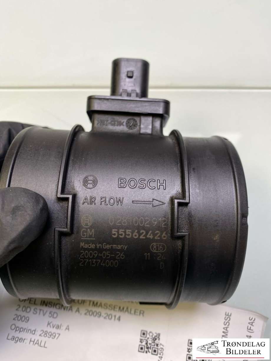 Luftmengde/luftmassemåler til Opel Insignia A 2009-2014 (55562426|12671611|)