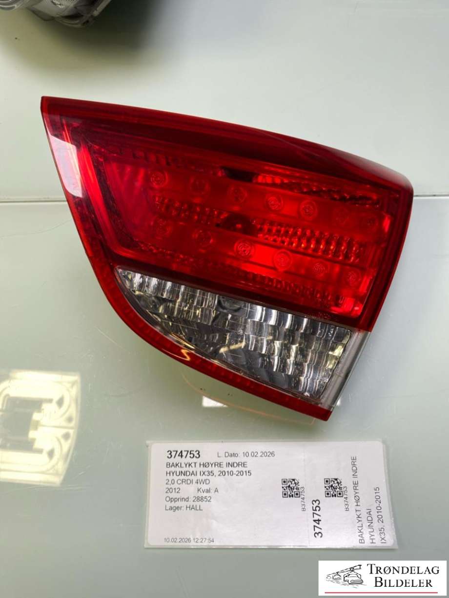 Baklykt høyre indre til Hyundai Ix35, 2010-2015  (924052Y000)