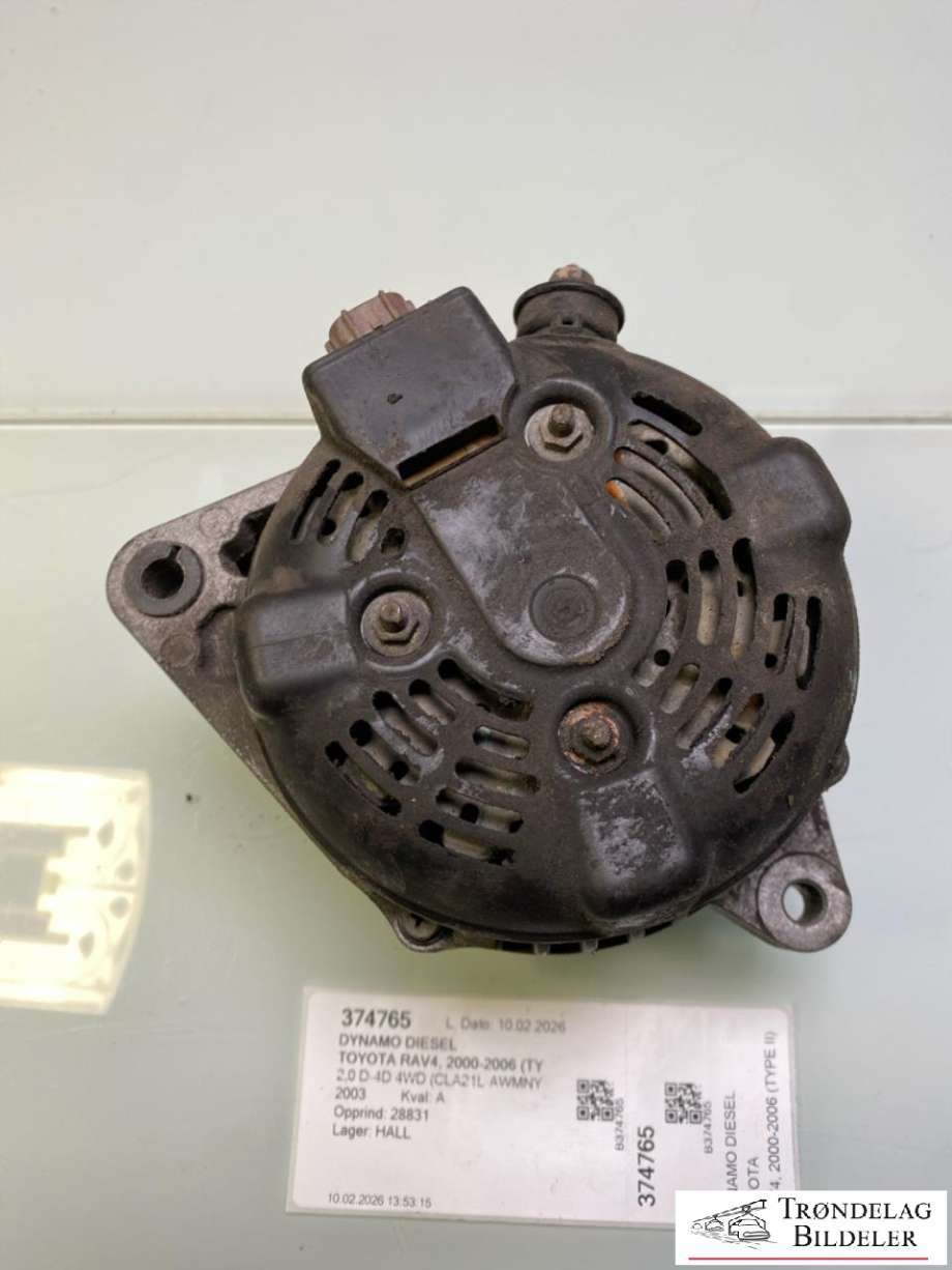 Dynamo diesel til Toyota RAV4 2000-2006 (Type II) (27060-27040|27060-27050|195.556.130.050|14V 130A|986049221|LRA03240)