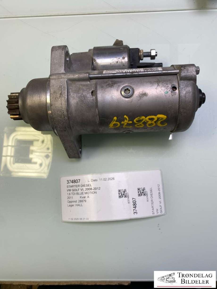 Starter diesel til VW Golf VI, 2008-2012  (0AM911023H|0AM911023E)