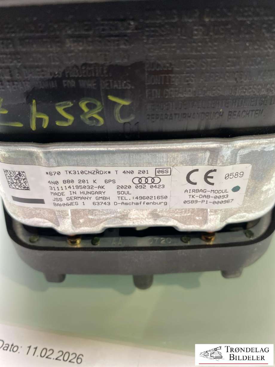 Airbag rattpute til Audi e-tron 2018-->>  (4N0 880 201 K|4N0 880 201 K  6PS|4N0 880 201 R  6PS)