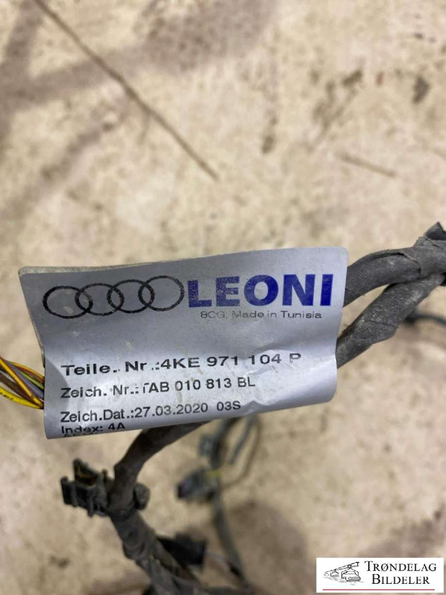 Ledningsnett til Audi e-tron 2018-->>  (4KE 971 104 P|TIL STØTFANGER BAK|)