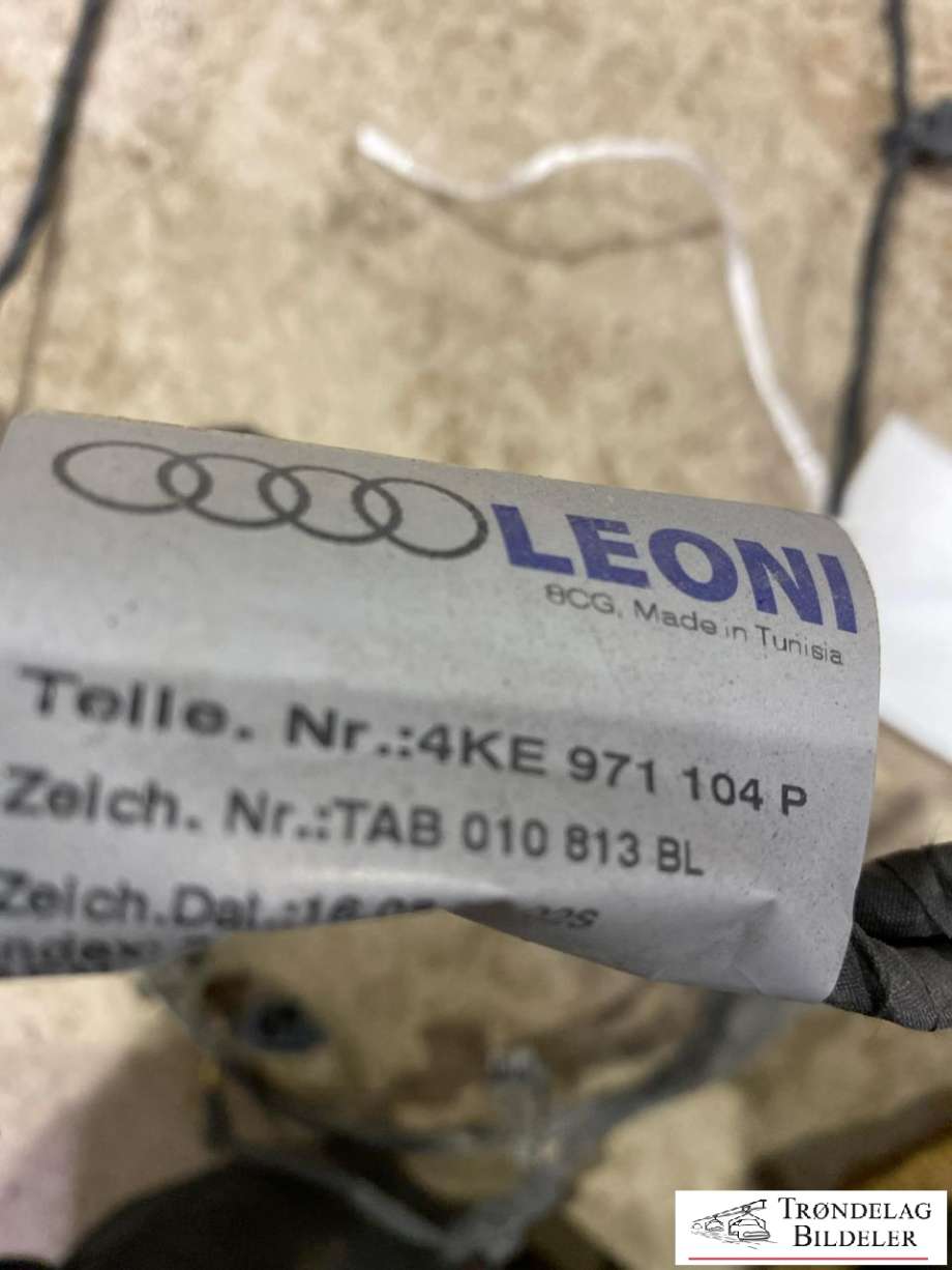 Ledningsnett til Audi e-tron 2018-->> (4KE 971 104 P|TIL STØTFANGER BAK|)