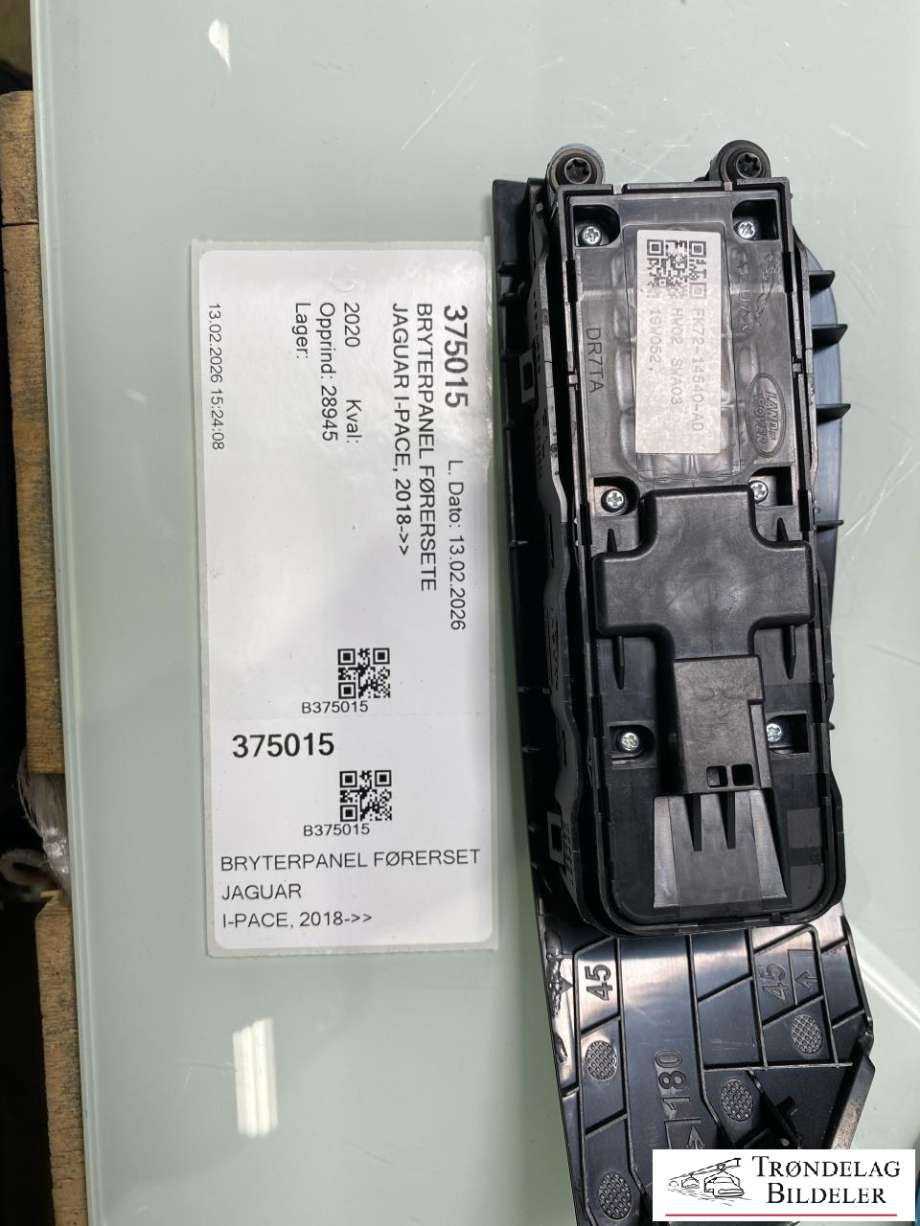 Bryterpanel førersete til Jaguar I-PACE 2018-->>  (T4K6086|J9C39493|FK7214540AD|FK7214540AE|)