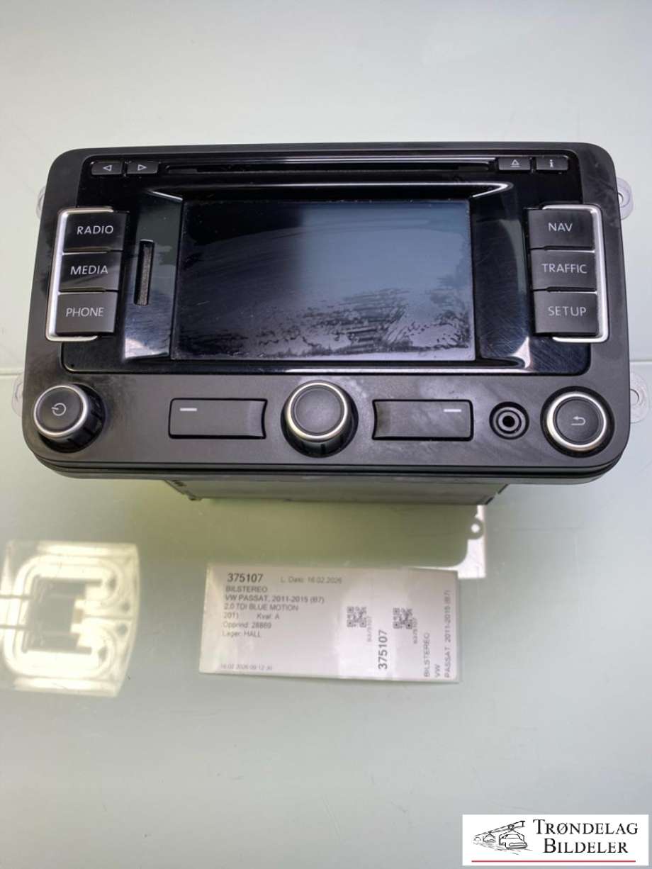 Bilstereo til VW Passat, 2011-2015 (B7) (B7) (3C0 035 279)
