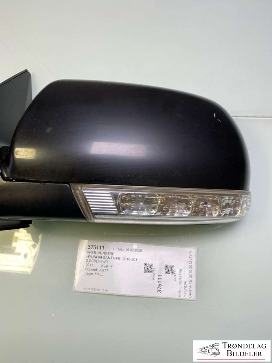 Speil venstre til Hyundai Santa Fe 2010-2012 (Type II, Fase 2)  (876102B680|)