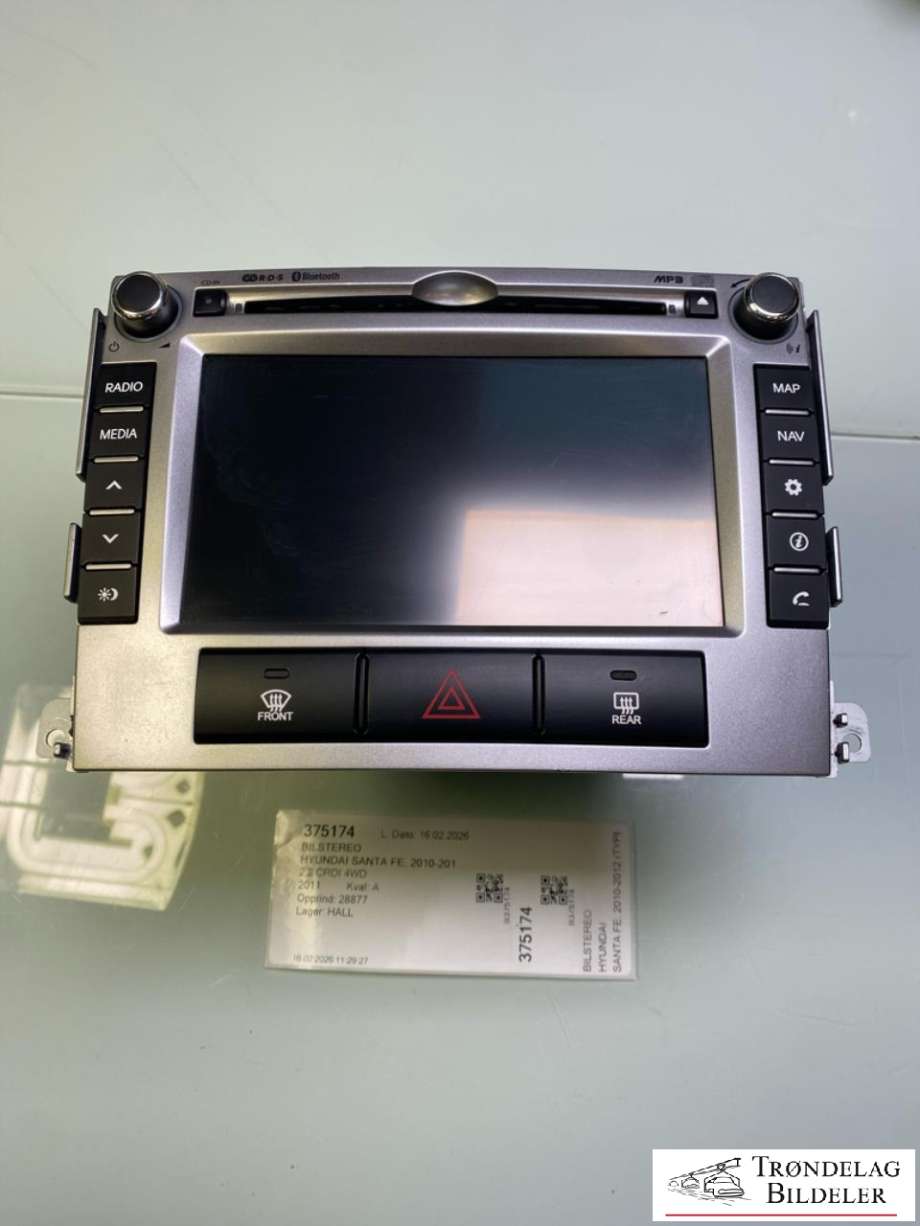 Bilstereo til Hyundai Santa Fe, 2010-2012 (Type II, Fase 2)  (965602B820)