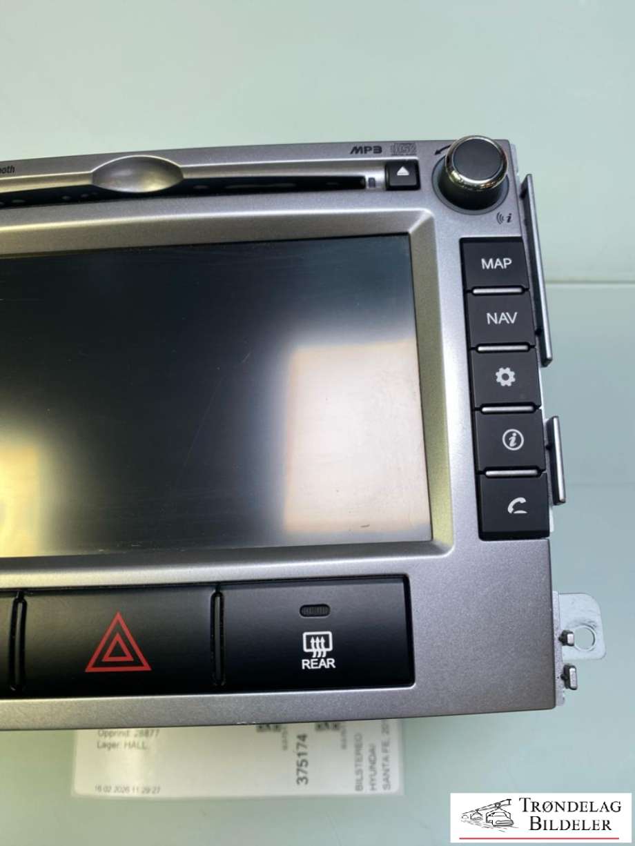 Bilstereo til Hyundai Santa Fe 2010-2012 (Type II, Fase 2)  (965602B820|)