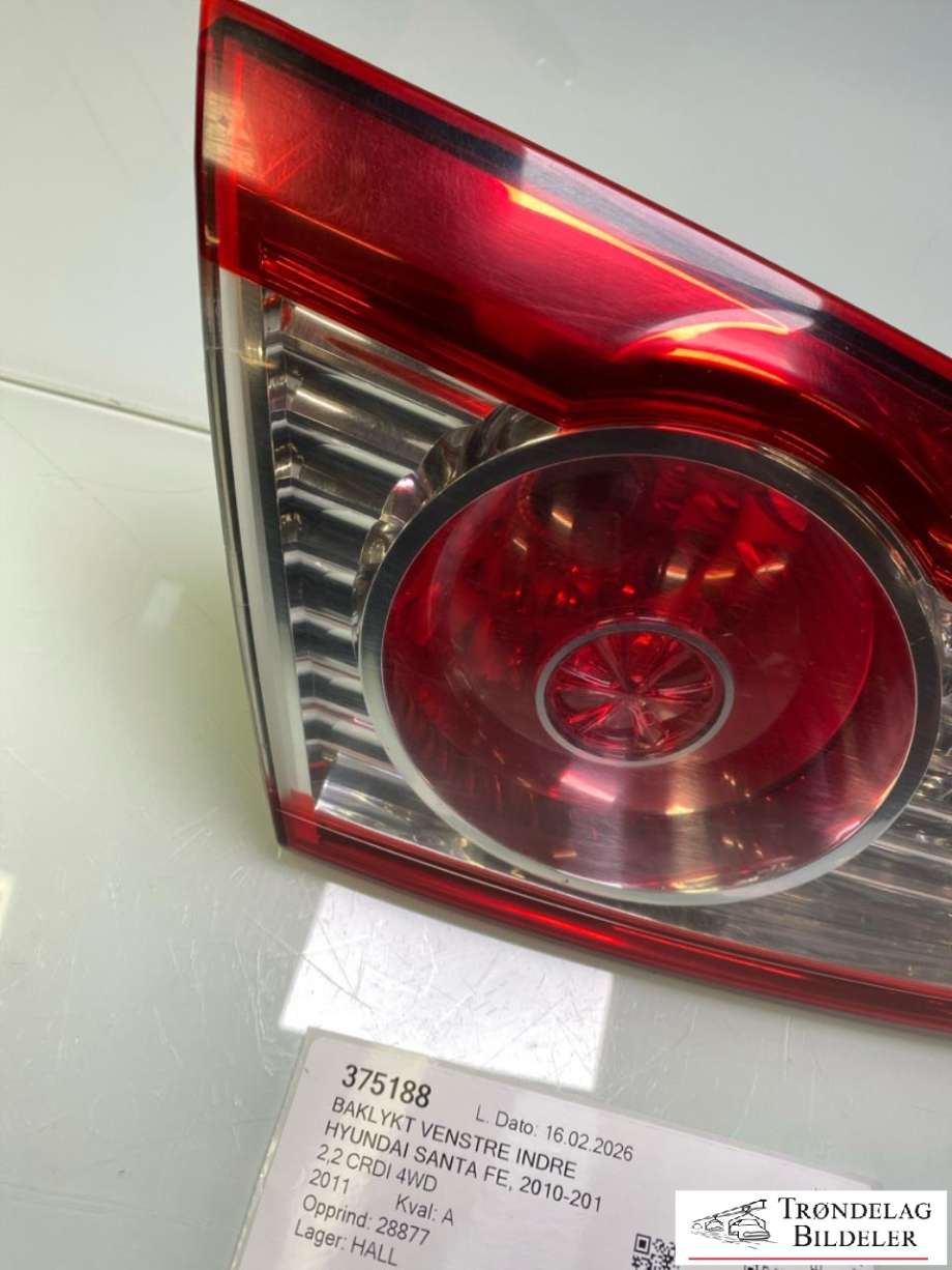 Baklykt venstre indre til Hyundai Santa Fe 2010-2012 (Type II, Fase 2)  (924062B520|)