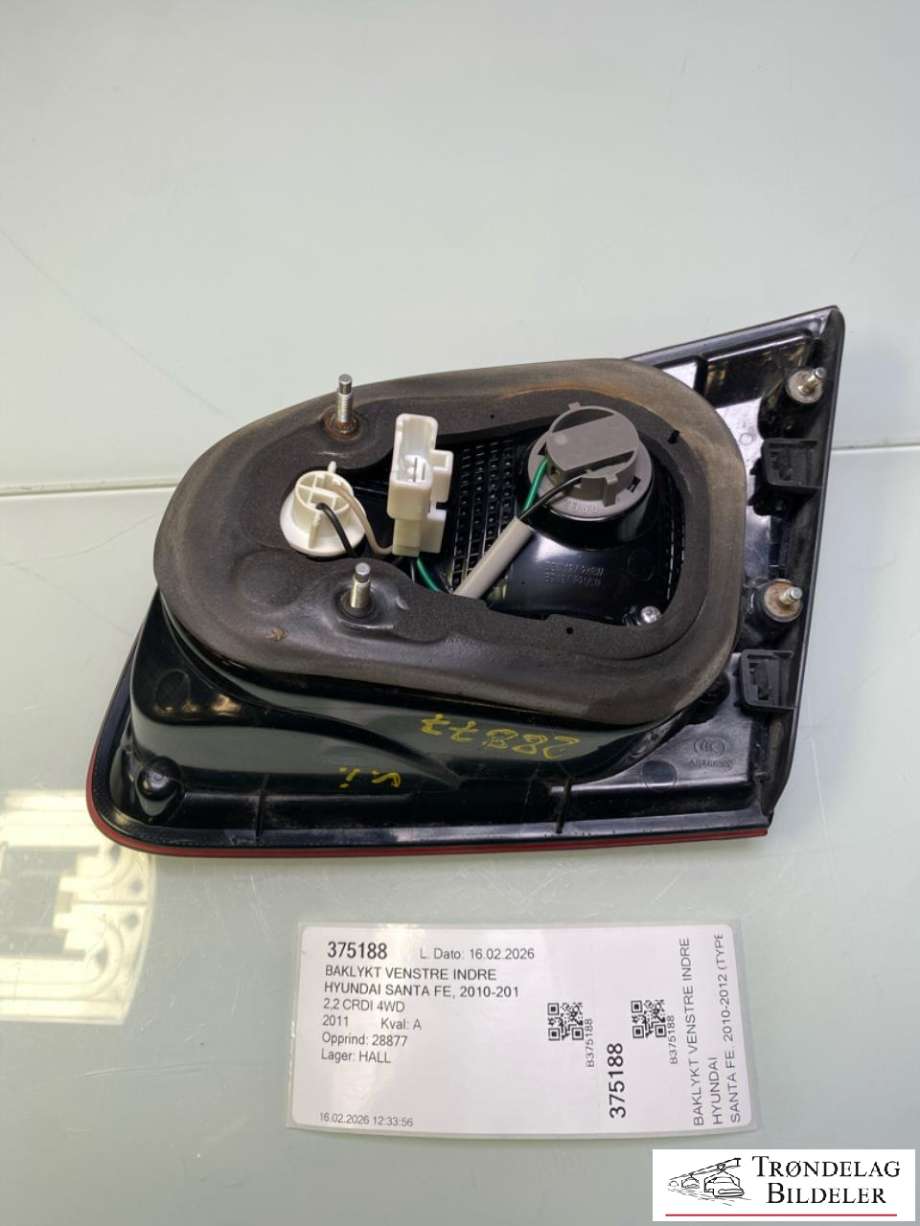 Baklykt venstre indre til Hyundai Santa Fe 2010-2012 (Type II, Fase 2)  (924062B520|)