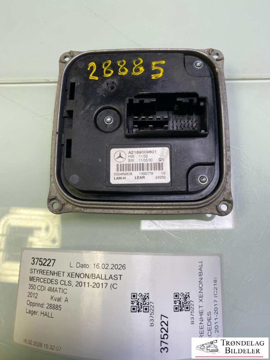 Styreenhet xenon/ballast til Mercedes CLS 2011-2017 (C218) (C218) (A2189009801|)