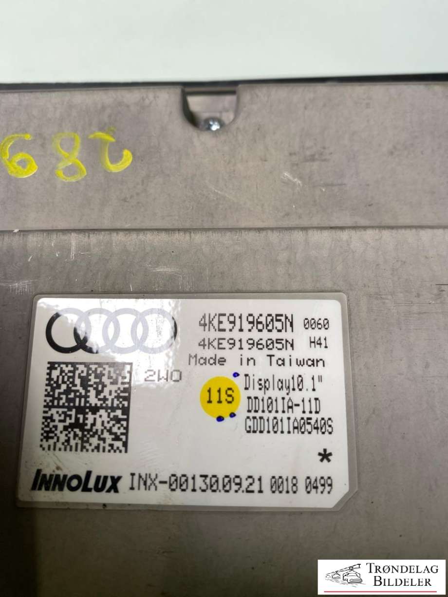 Multimedia display (MCU - Media Controller Unit) til Audi e-tron 2018-->>  (4KE 919 605 N|4KE 919 605 L|)