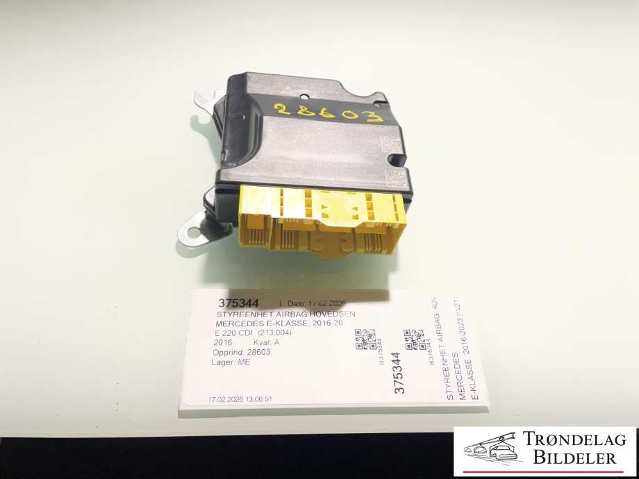 Styreenhet airbag hovedsensor til Mercedes E-Klasse 2016-2023 (W213) (W213) (A 213 900 71 05|A 213 900 88 28|)