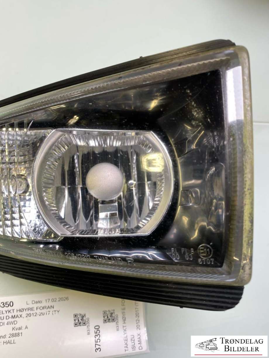 Tåkelykt høyre foran til Isuzu D-Max 2012-2017 (Type II, Fase 1)  (8981504261|)