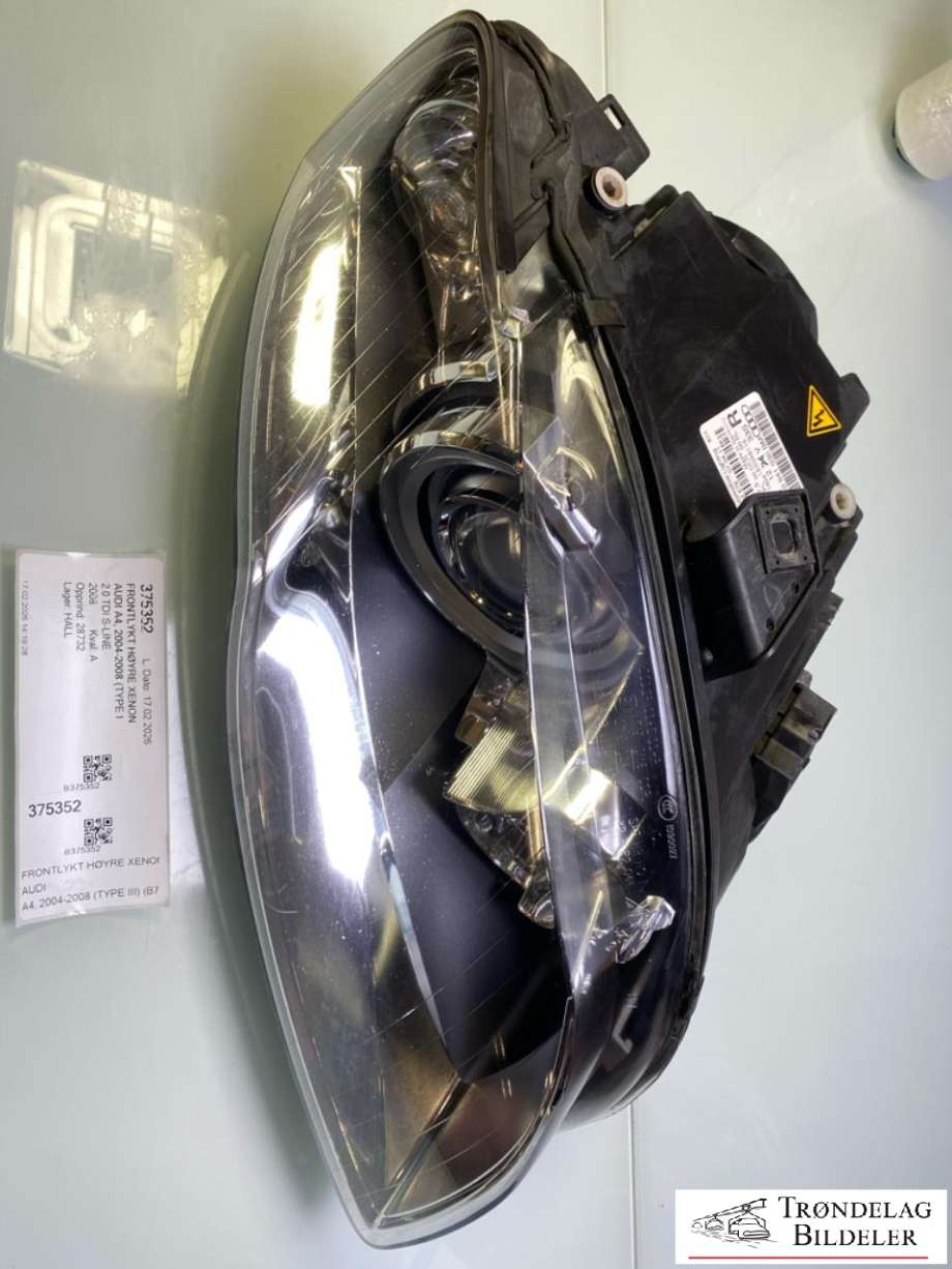 Frontlykt høyre xenon til Audi A4, 2004-2008 (Type III) (B7) (B7) (8E0 941 030 BM)