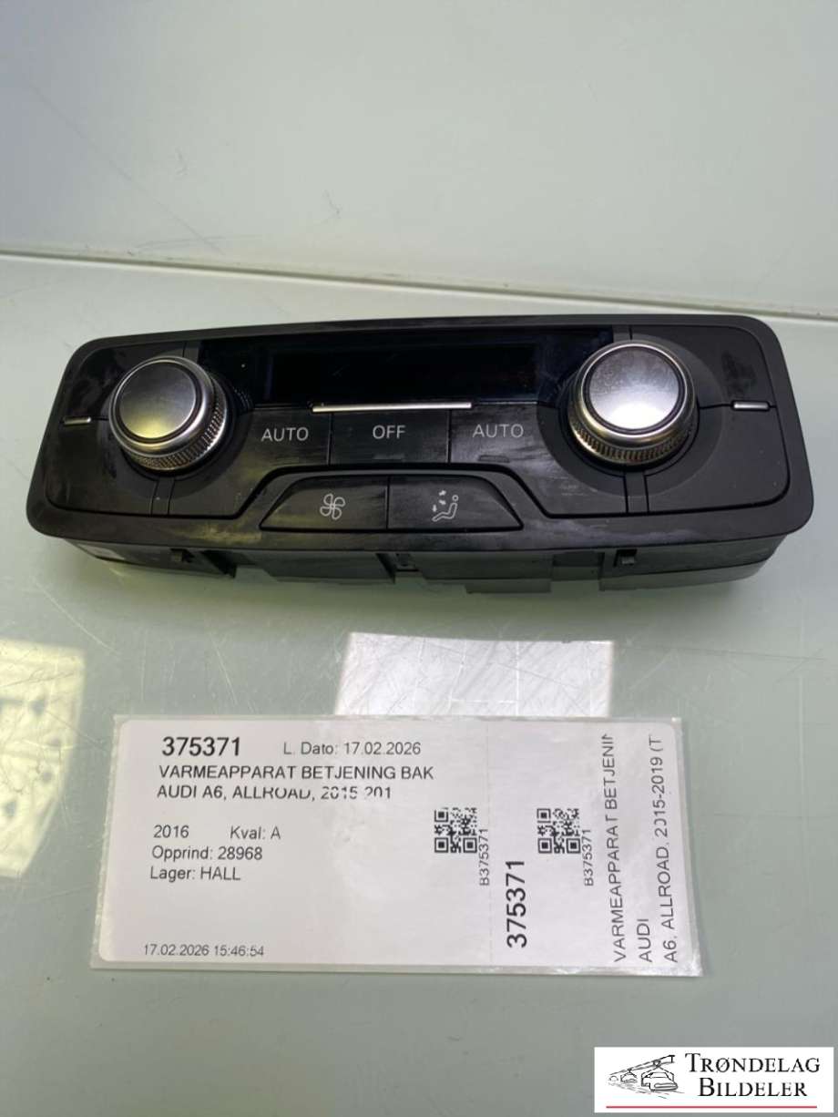 Varmeapparat betjening bak til Audi A6, Allroad, 2015-2019 (Type III, Fase 2) (C7) (C7) (4G0919158Q)