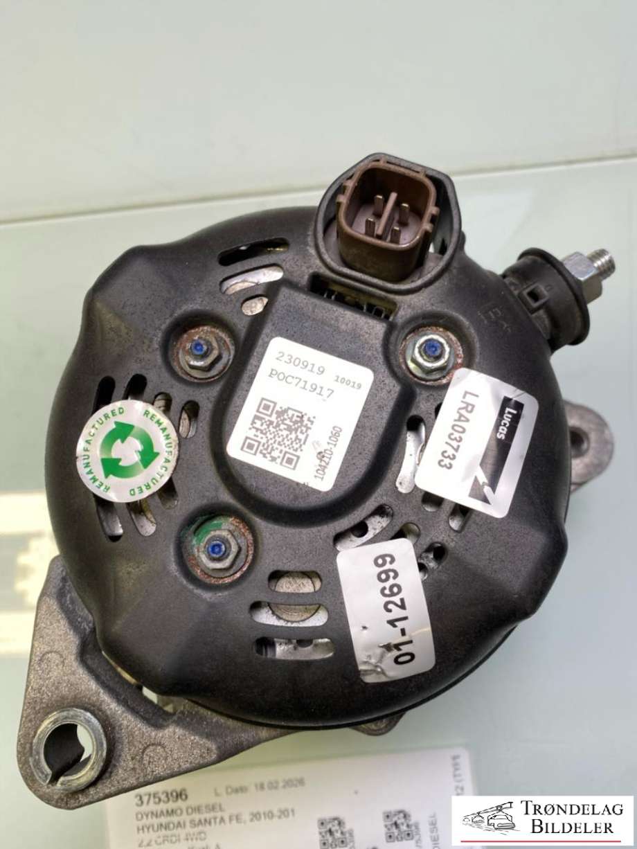Dynamo diesel til Hyundai Santa Fe 2010-2012 (Type II, Fase 2)  (1042101060|)