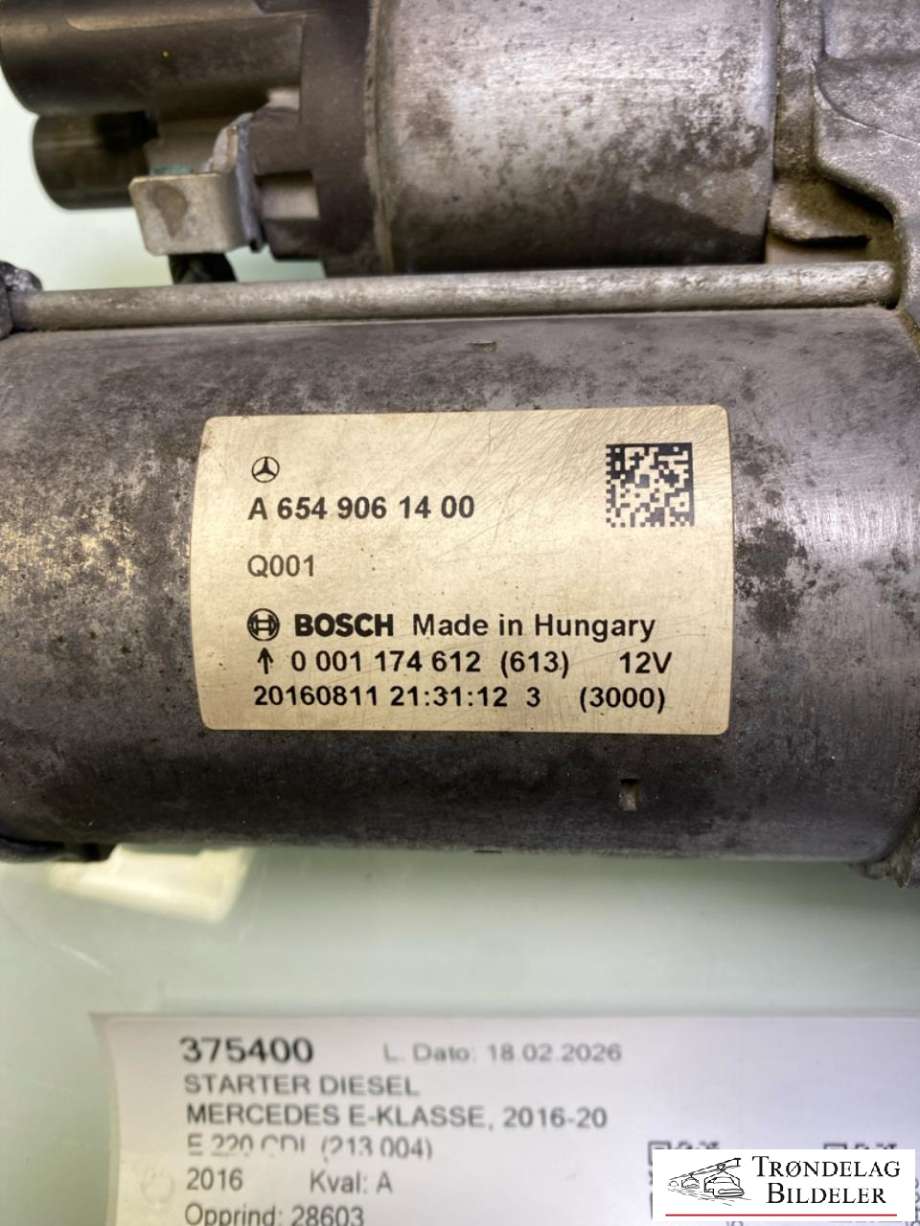 Starter diesel til Mercedes E-Klasse 2016-2023 (W213) (W213) (A6549061400|)