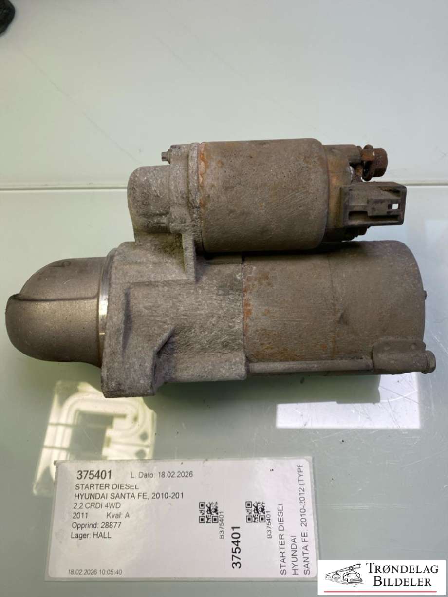 Starter diesel til Hyundai Santa Fe 2010-2012 (Type II, Fase 2)  (361002F000|)