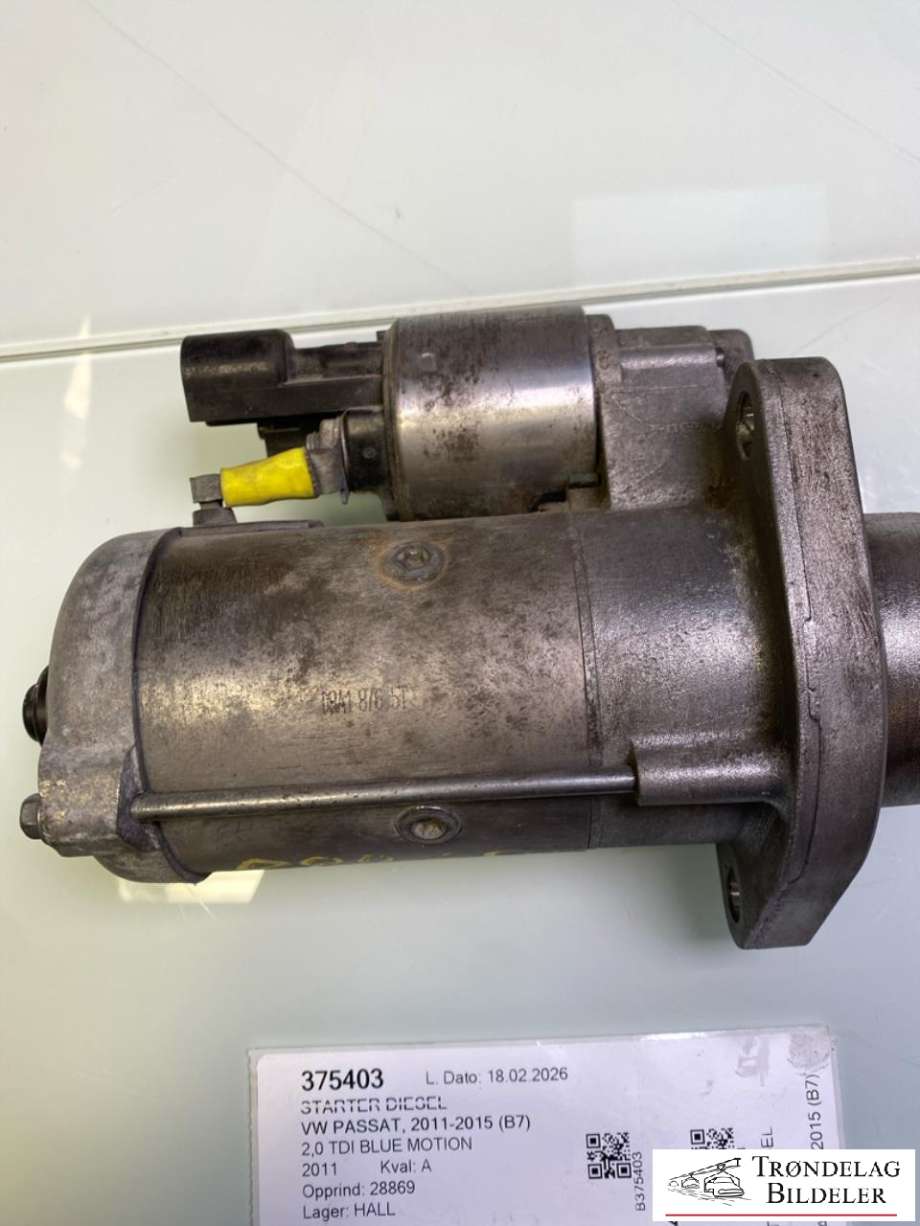 Starter diesel til VW Passat 2011-2015 (B7) (B7) (02M911024C|1153009|02M911021E|02M911021EX|02M911021P|02M911021PX|02M911024B|02M911024BX|02M911024CX|02M911024G|02M911024GX|02M911024S|LRS02394|986025110)