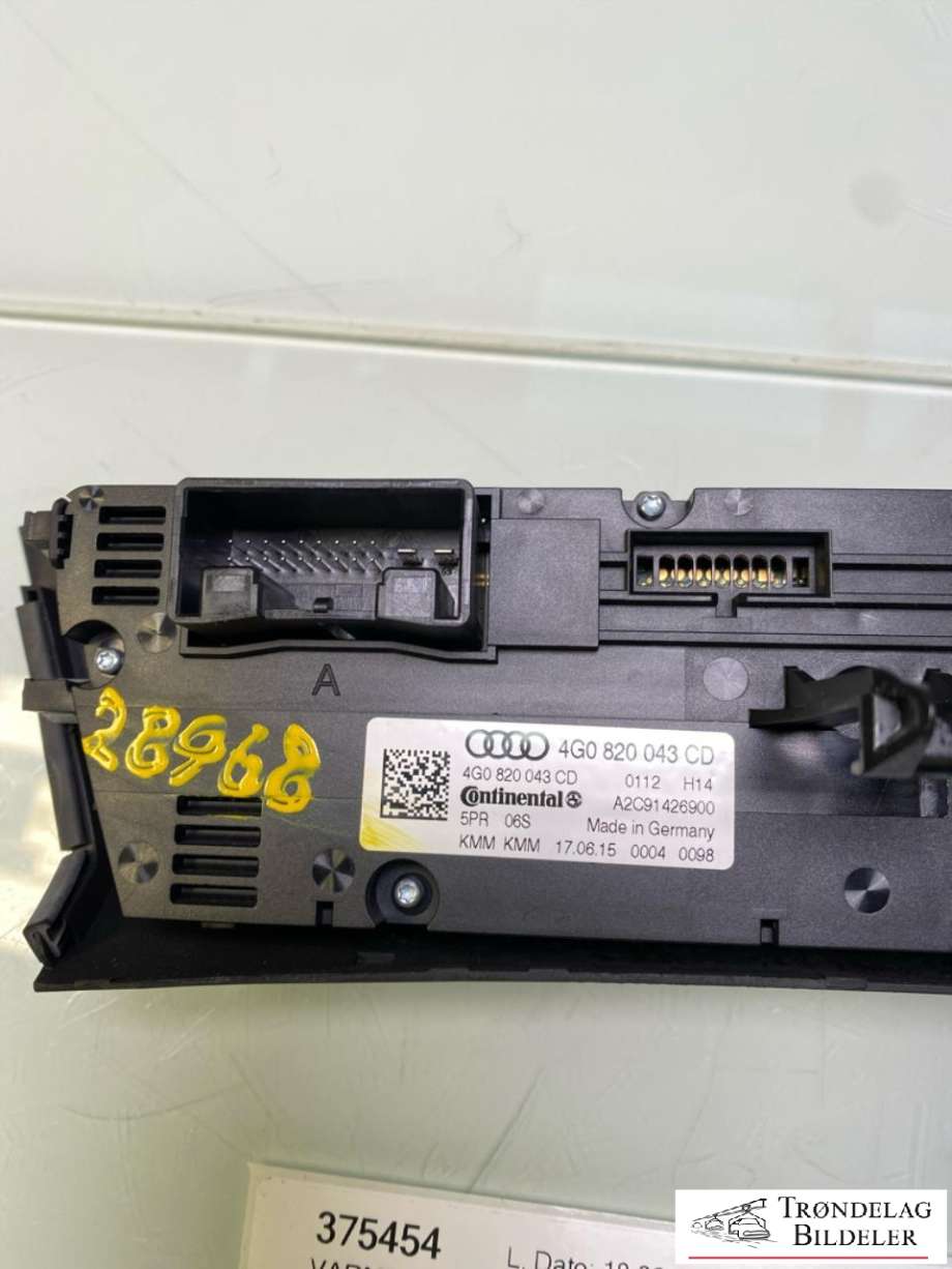 Varmeapparat betjening til Audi A6, Allroad 2015-2019 (Type III, Fase 2) (C7) (C7) (4G0820043CD|)
