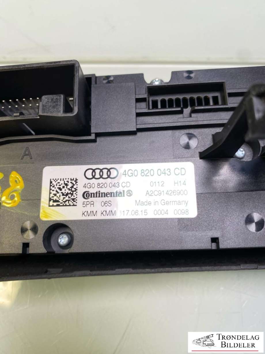 Varmeapparat betjening til Audi A6, Allroad 2015-2019 (Type III, Fase 2) (C7) (C7) (4G0820043CD|)