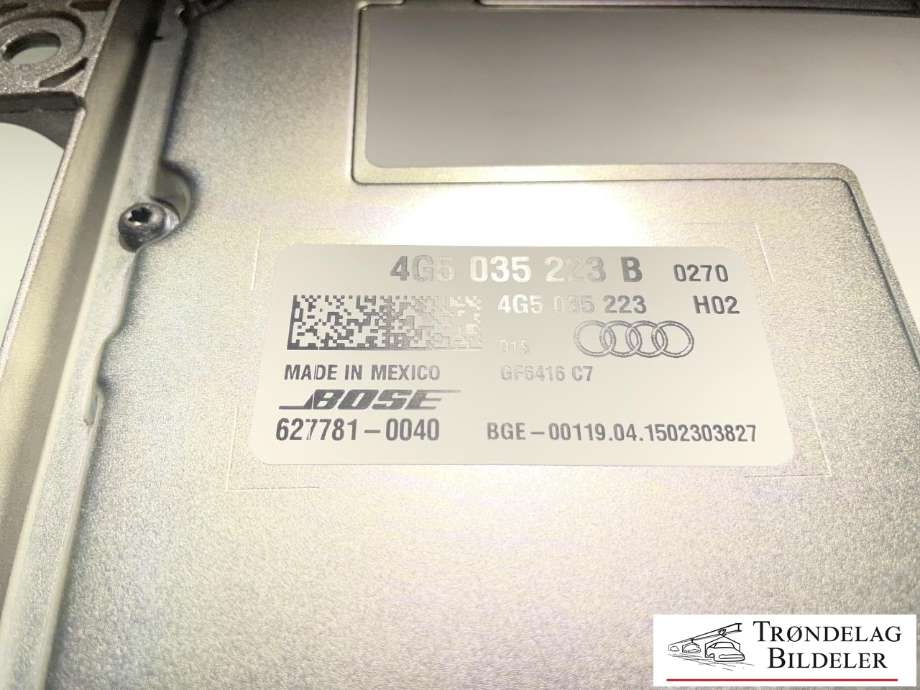 Bilstereo forsterker til Audi A6, Allroad 2015-2019 (Type III, Fase 2) (C7) (C7) (4G5 035 223 B|4G5 035 223 C|)