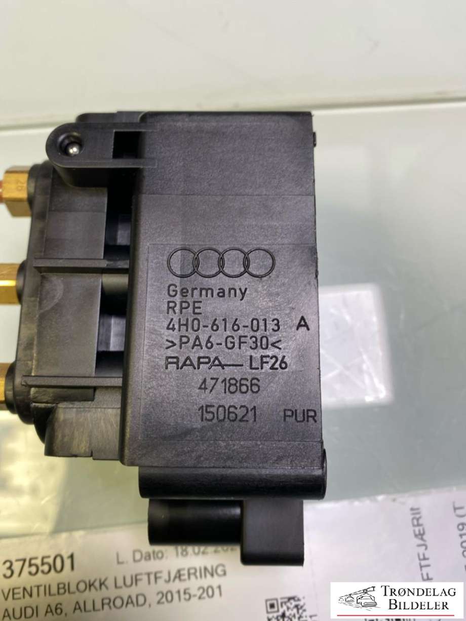 Ventilblokk luftfjæring til Audi A6, Allroad 2015-2019 (Type III, Fase 2) (C7) (C7) (4H0616013A|)