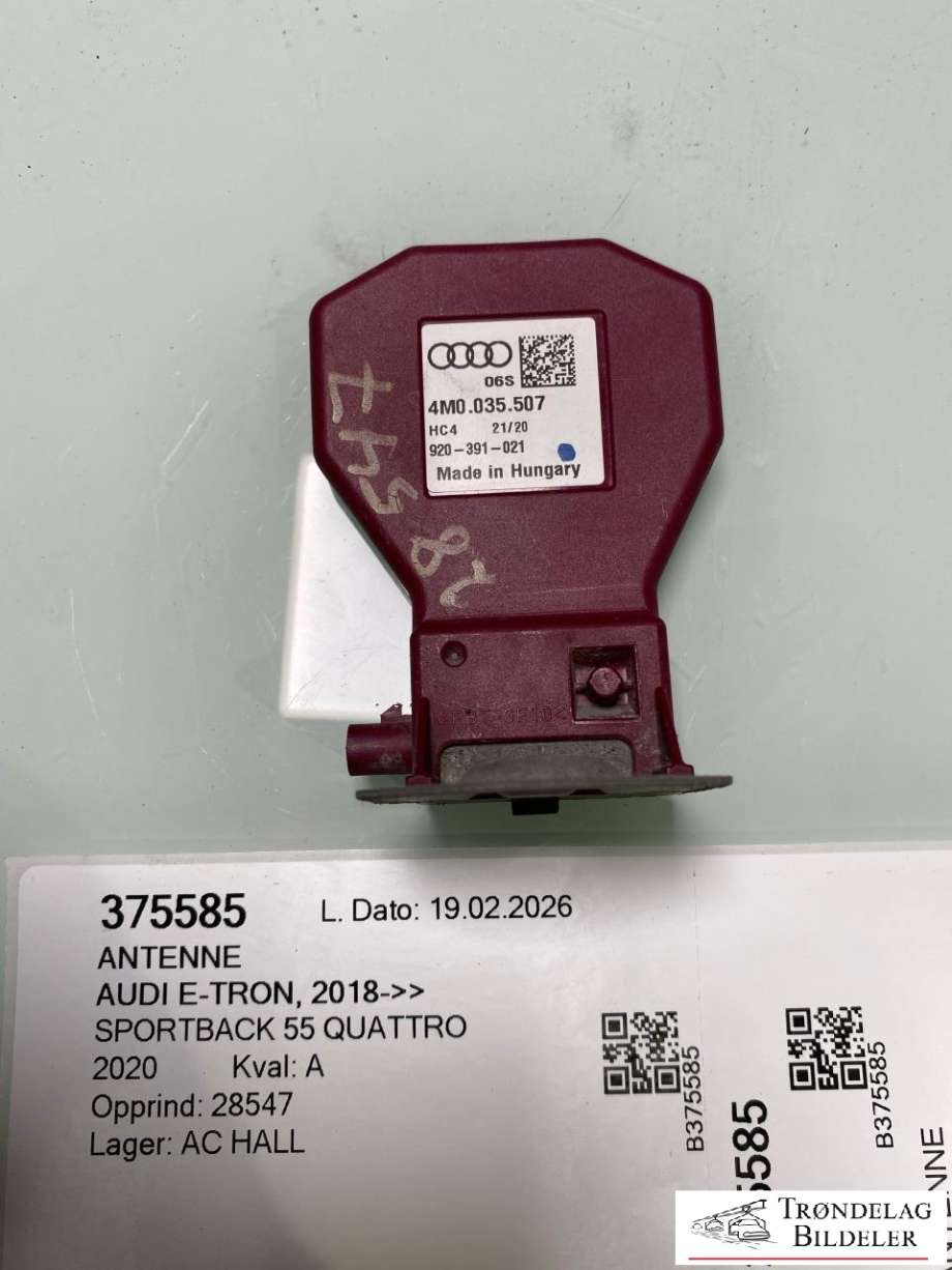 Antenne til Audi e-tron, 2018-->>  (4M0035507)