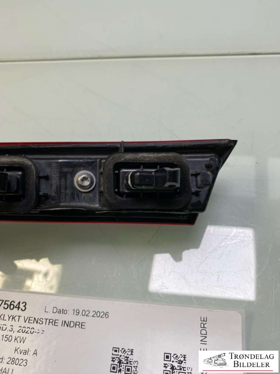 Baklykt venstre indre til VW ID.3 2020-->>  (10A945307A|)