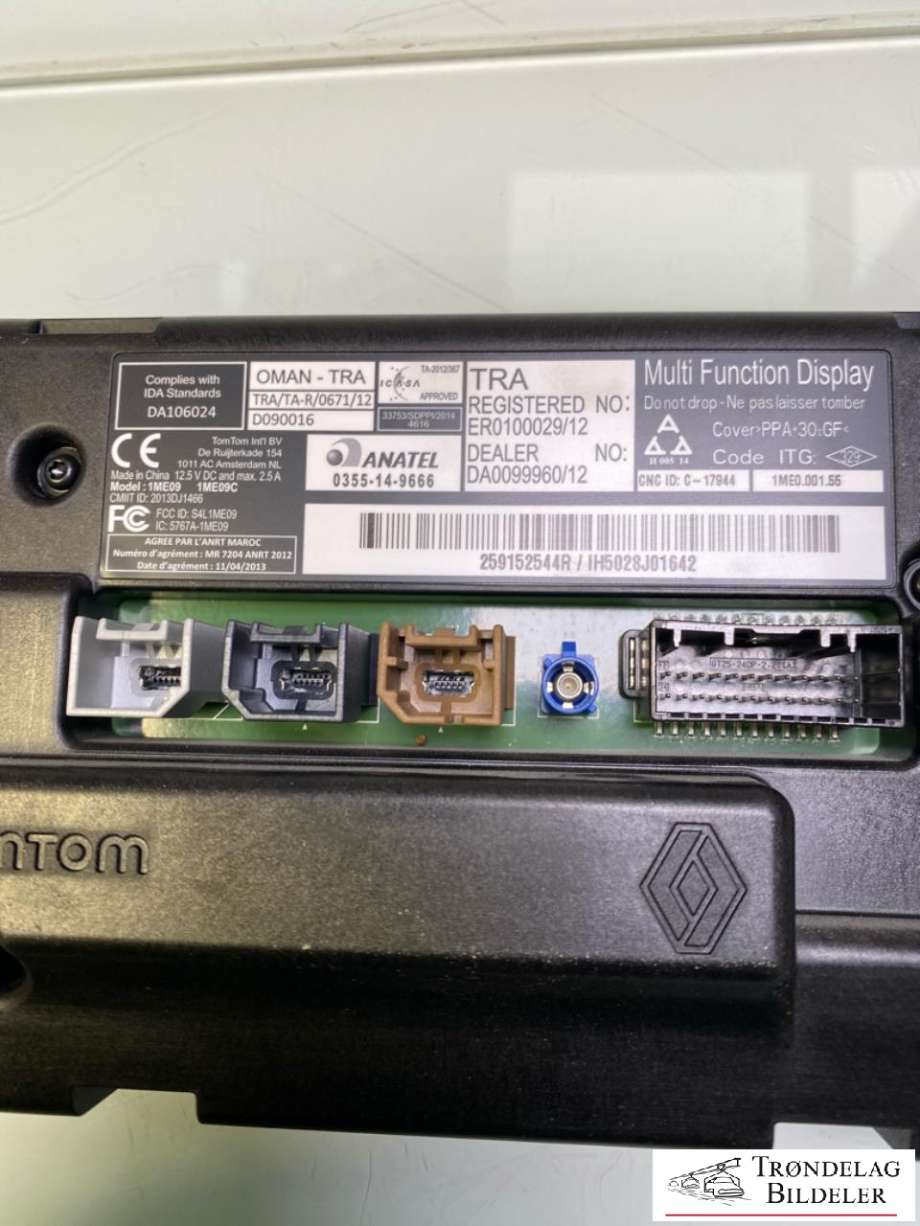 Bilstereo navigasjon skjerm til Renault Kangoo 2008-2021 (Type II)  (259152544R|)