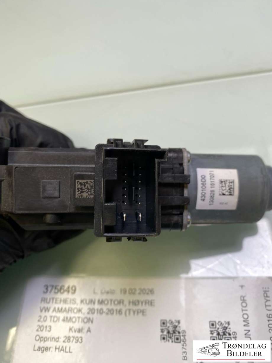 Ruteheis, kun motor, høyre bak til VW Amarok 2010-2016 (Type I, Fase 1)  (6R0959812D|)