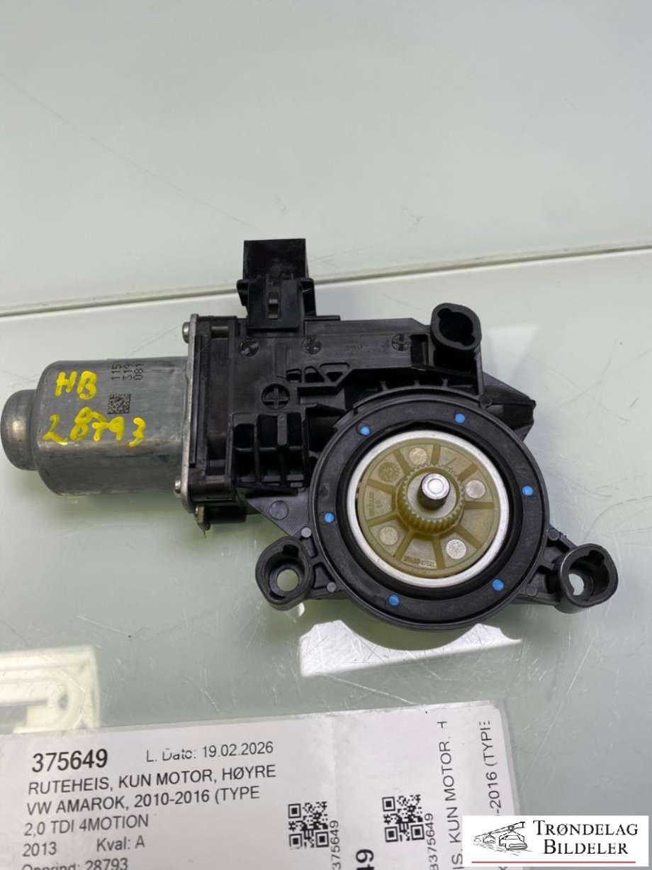 Ruteheis, kun motor, høyre bak til VW Amarok 2010-2016 (Type I, Fase 1)  (6R0959812D|)