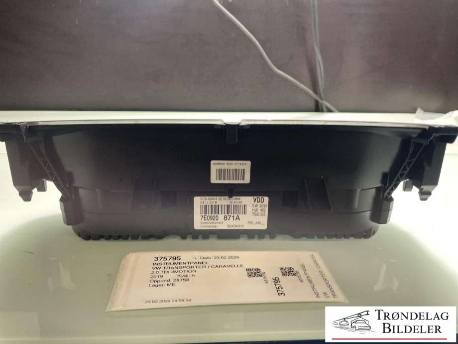 Instrumentpanel til VW Transporter / Caravelle 2019-->> (T6.1) (T6.1) (7E0 920 871 A|7E0 920 871 AX|)