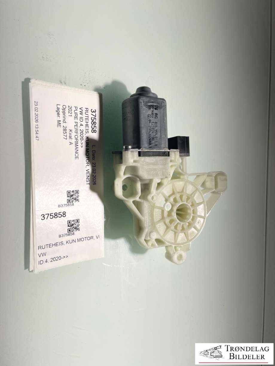 Ruteheis, kun motor, venstre bak til VW ID.4, 2020-->>  (4K0 959 812 A)