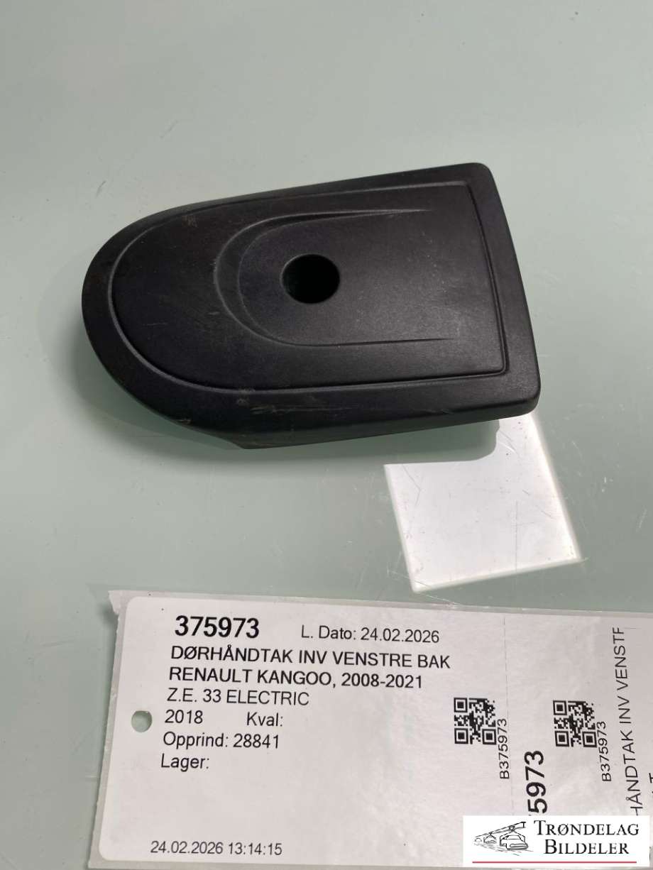 Dørhåndtak inv venstre bak til Renault Kangoo, 2008-2021 (Type II)  