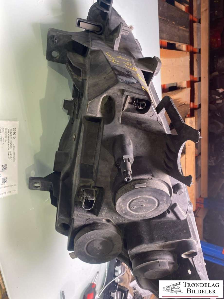 Frontlykt høyre halogen til Citroën Berlingo 2008-2015 (Type II, Fase 1)  (6206K6|89318049|)