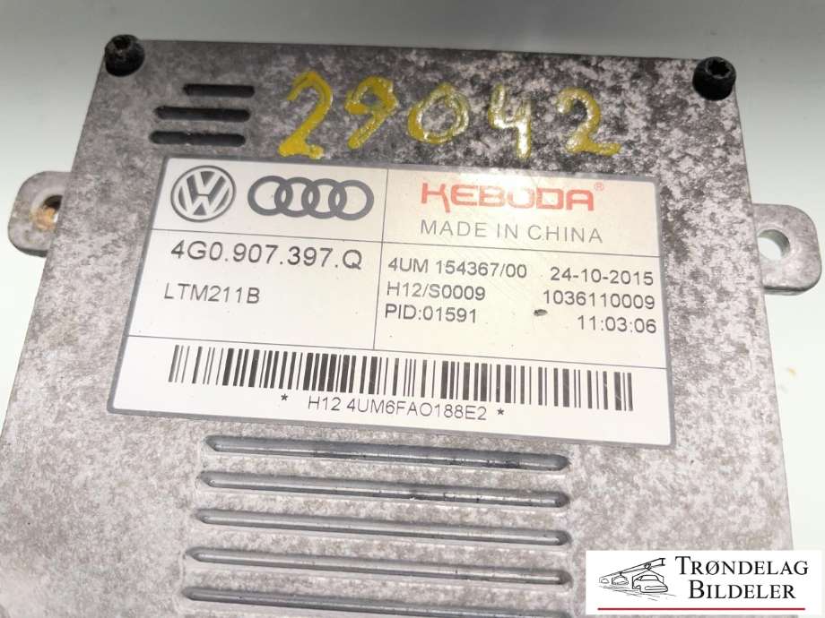 Styreenhet xenon/ballast til Škoda Superb 2015-->> (Type III)  (4G0 907 397 Q|)