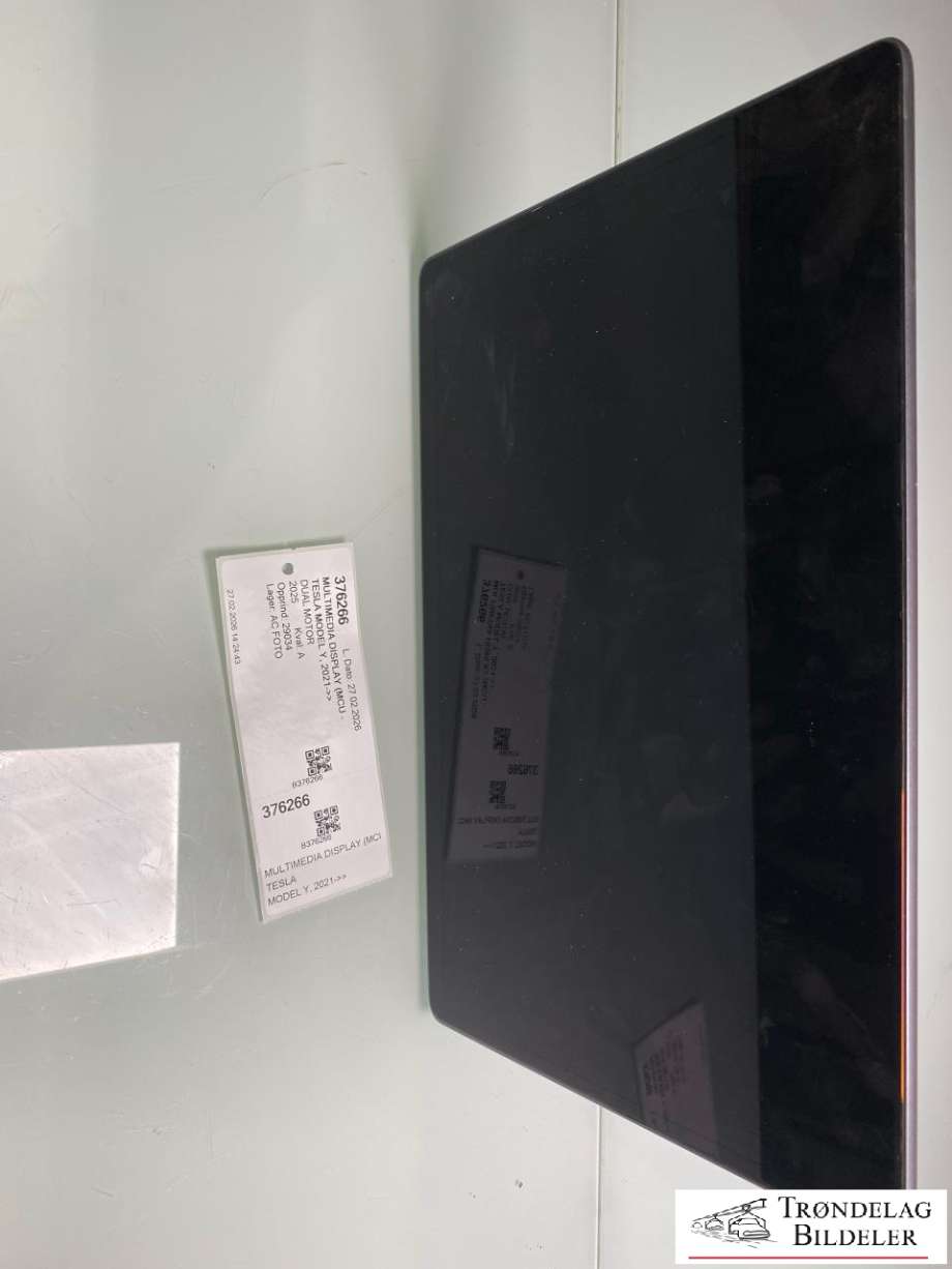 Multimedia display (MCU - Media Controller Unit) til Tesla Model Y, 2024-->> (Type II)  (1756566-00-D)