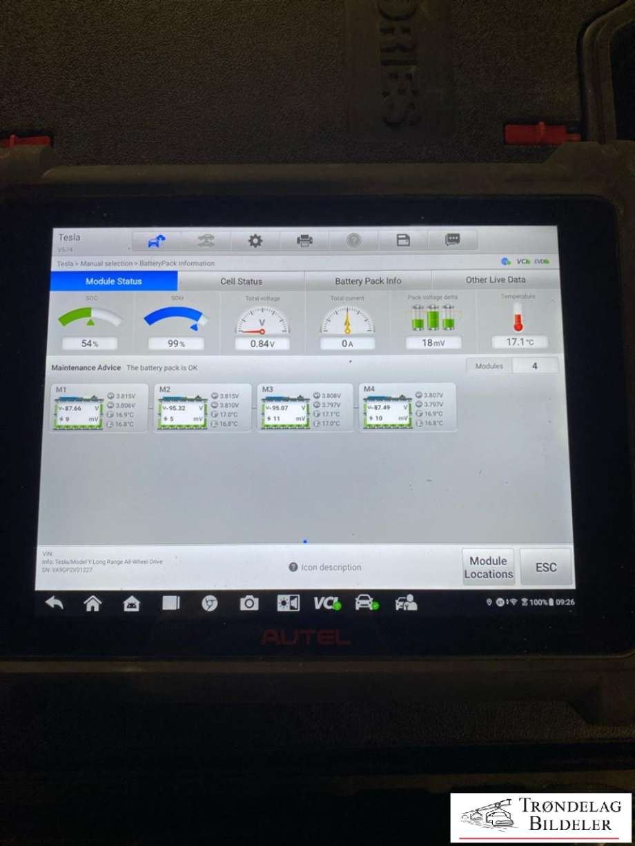 Batteripakke elbil til Tesla Model Y, 2024-->> (Type II)  (1530012-98-B)