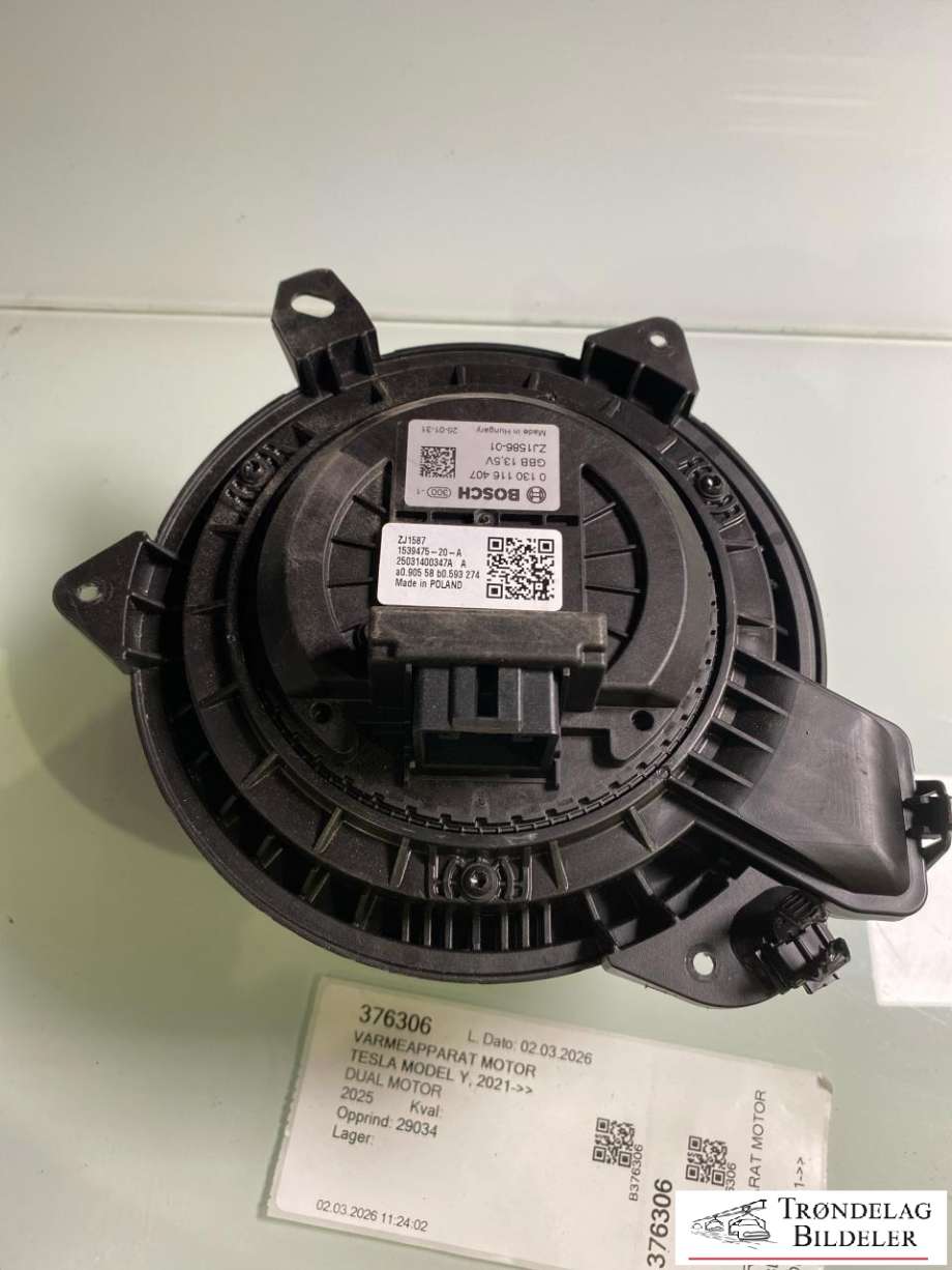 Varmeapparat motor til Tesla Model Y, 2024-->> (Type II)  (1539475-20-A)