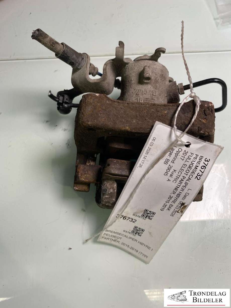 Bremsecaliper høyre bak til Peugeot Partner, 2015-2019 (Type II, Fase 2)  