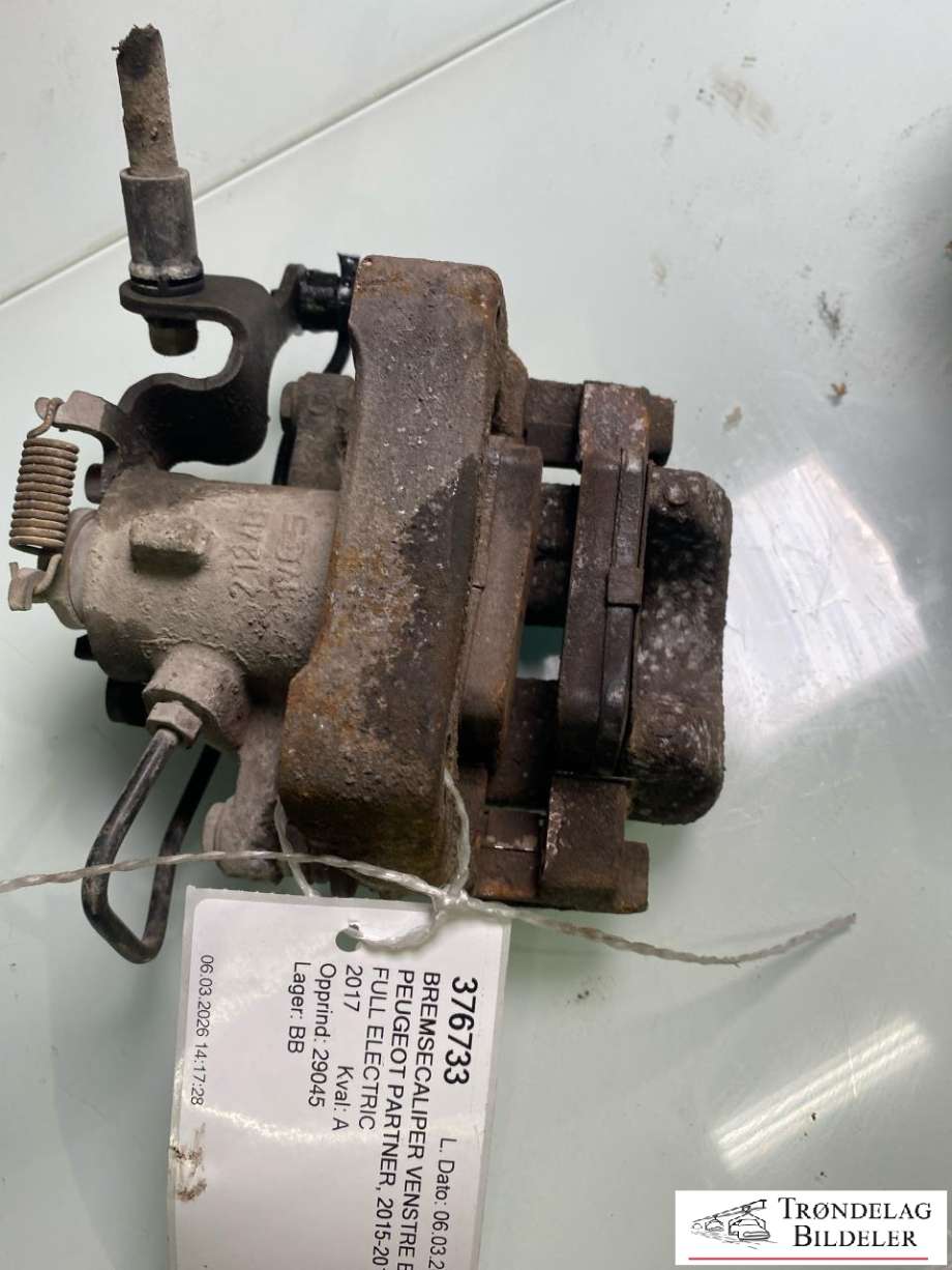Bremsecaliper venstre bak til Peugeot Partner, 2015-2019 (Type II, Fase 2)  