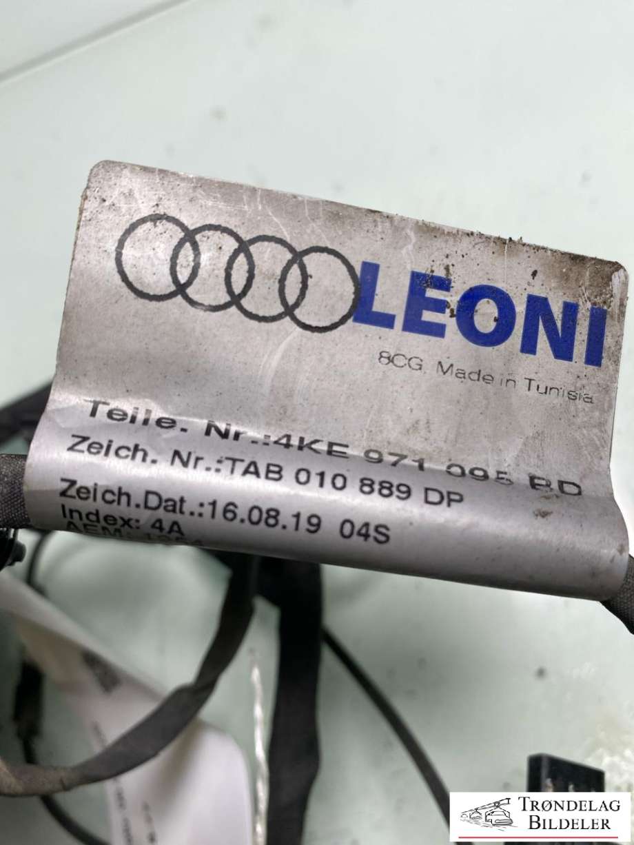 Ledningsnett til Audi e-tron 2018-->>  (4KE 971 095 BE|LEDNINGSNETT STØTFANGER FORAN|)