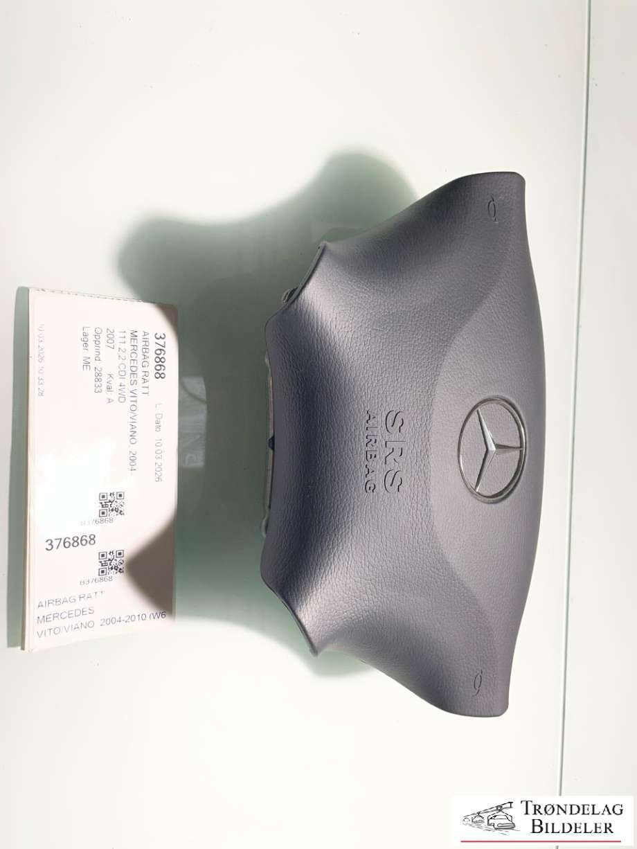 Airbag ratt til Mercedes Vito/Viano, 2004-2010 (Fase 1) (W639) (W639) (A 639 860 18 02  9B51)