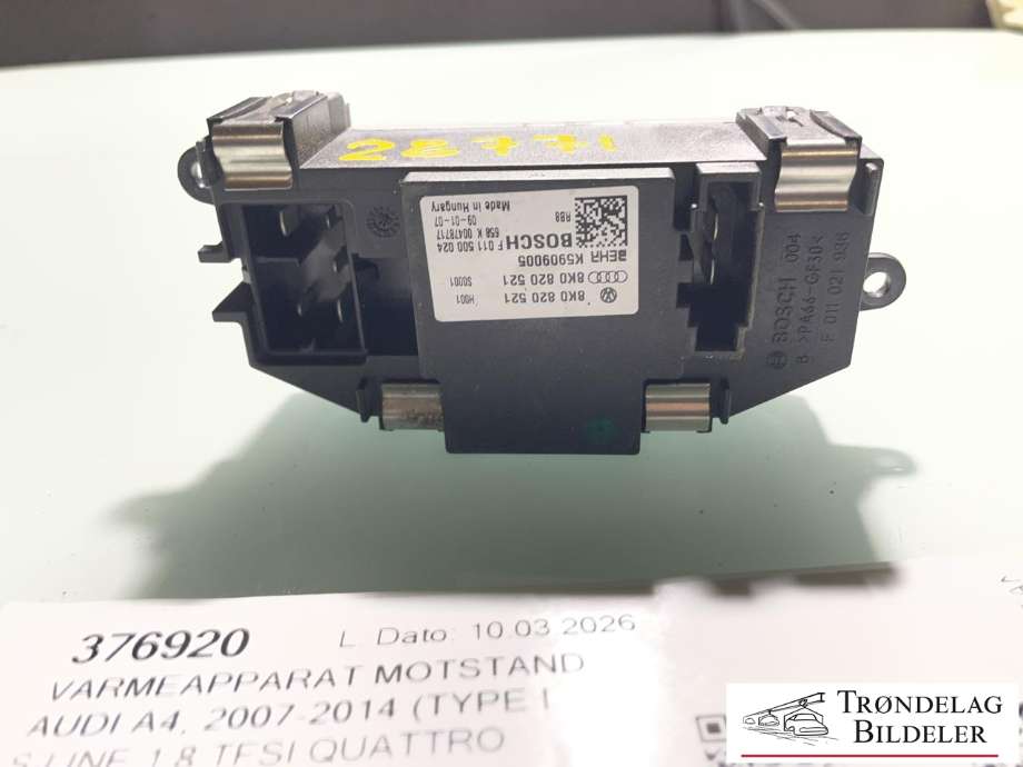 Varmeapparat motstand til Audi A4 2007-2014 (Type IV) (B8) (B8) (8K0 820 521|8K0 820 521 B|)